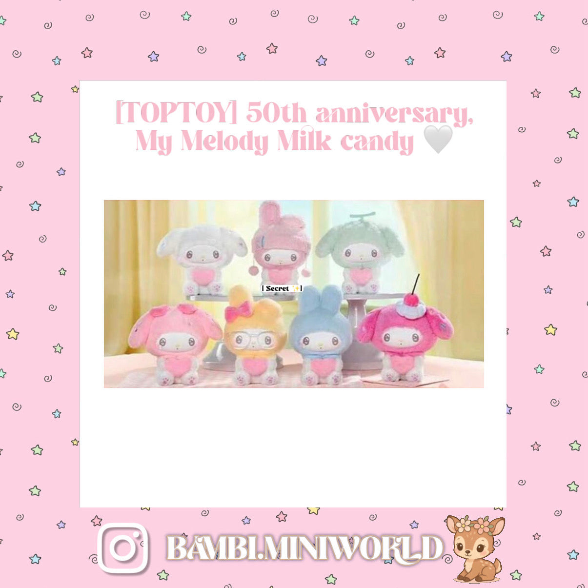 [TOPTOY] 50th anniversary, My Melody Milk candy Vinyl [Blind Box] 🌟 | بوكس عشوائي لماي ميلودي